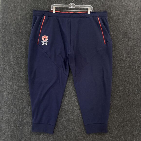 Auburn Tigers Pants Mens 5XL Navy Blue NCAA Football ColdGear Ankle Zips Joggers - Picture 1 of 11